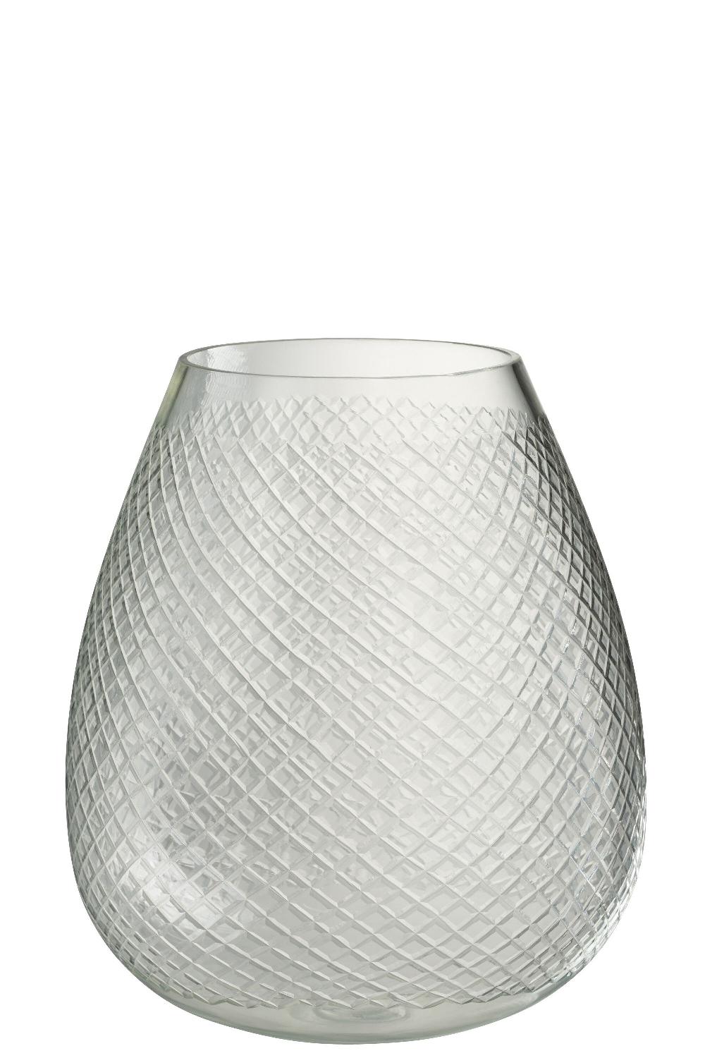 emob Vaas geruit glas transparant large