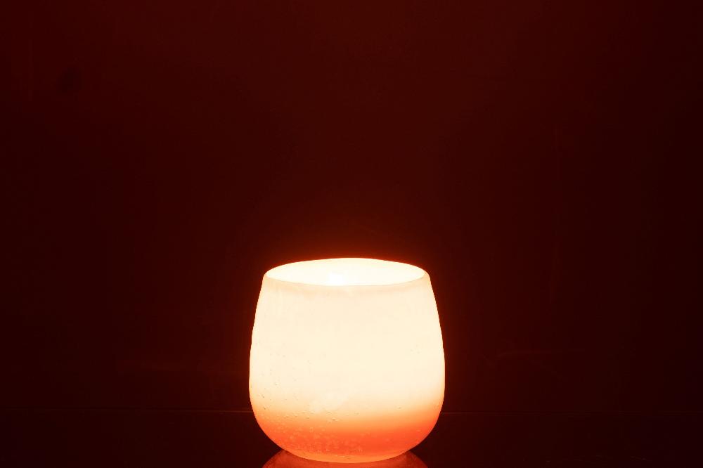 Emob Vaas Juliette Glas Oranje/roze Small