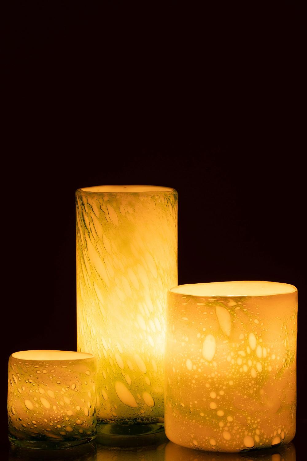 Emob Vaas Marmer Glas Groen/wit Large