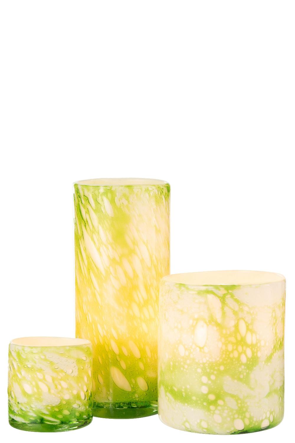 Emob Vaas Marmer Glas Groen/wit Large