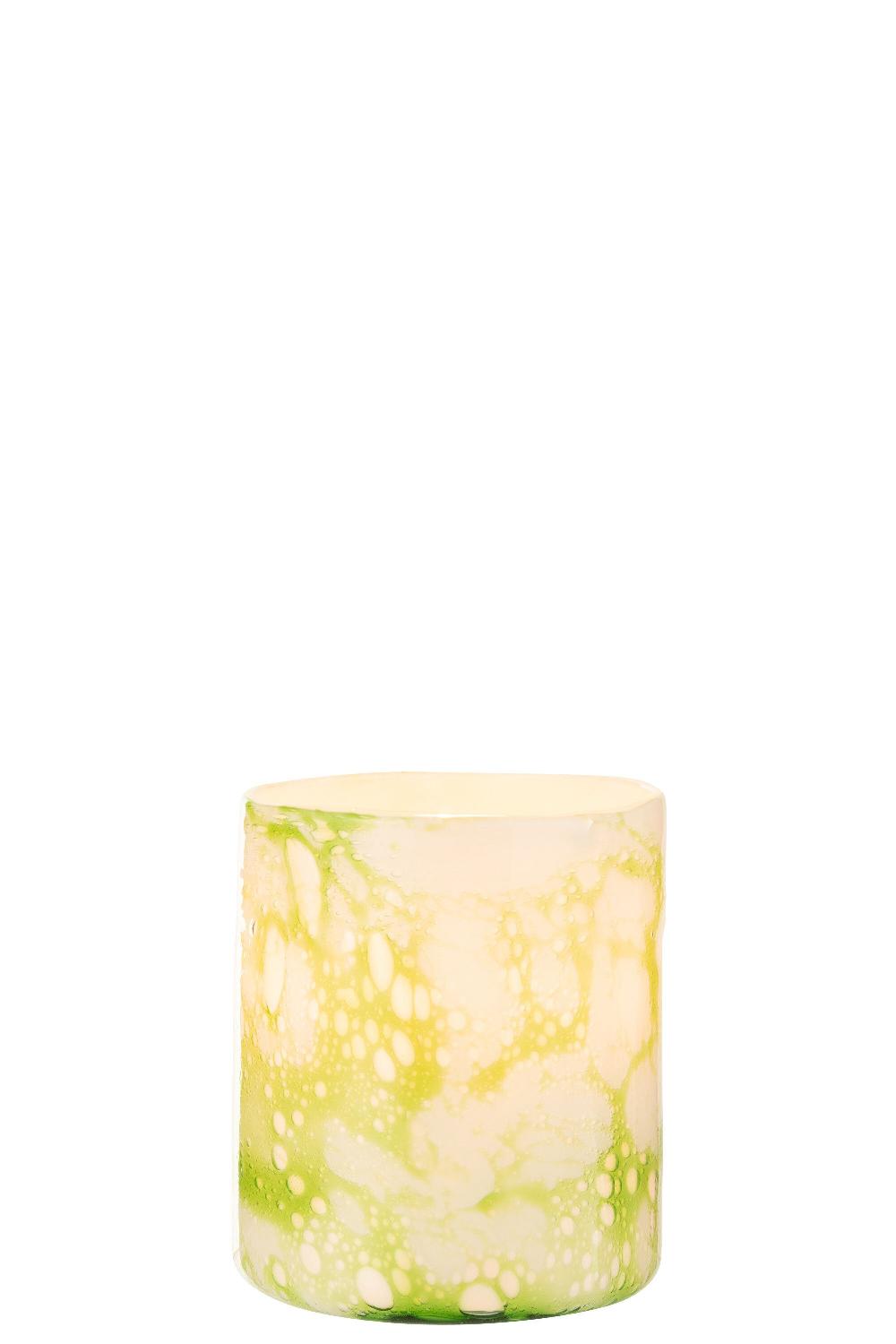 Emob Vaas Marmer Glas Groen/wit Medium