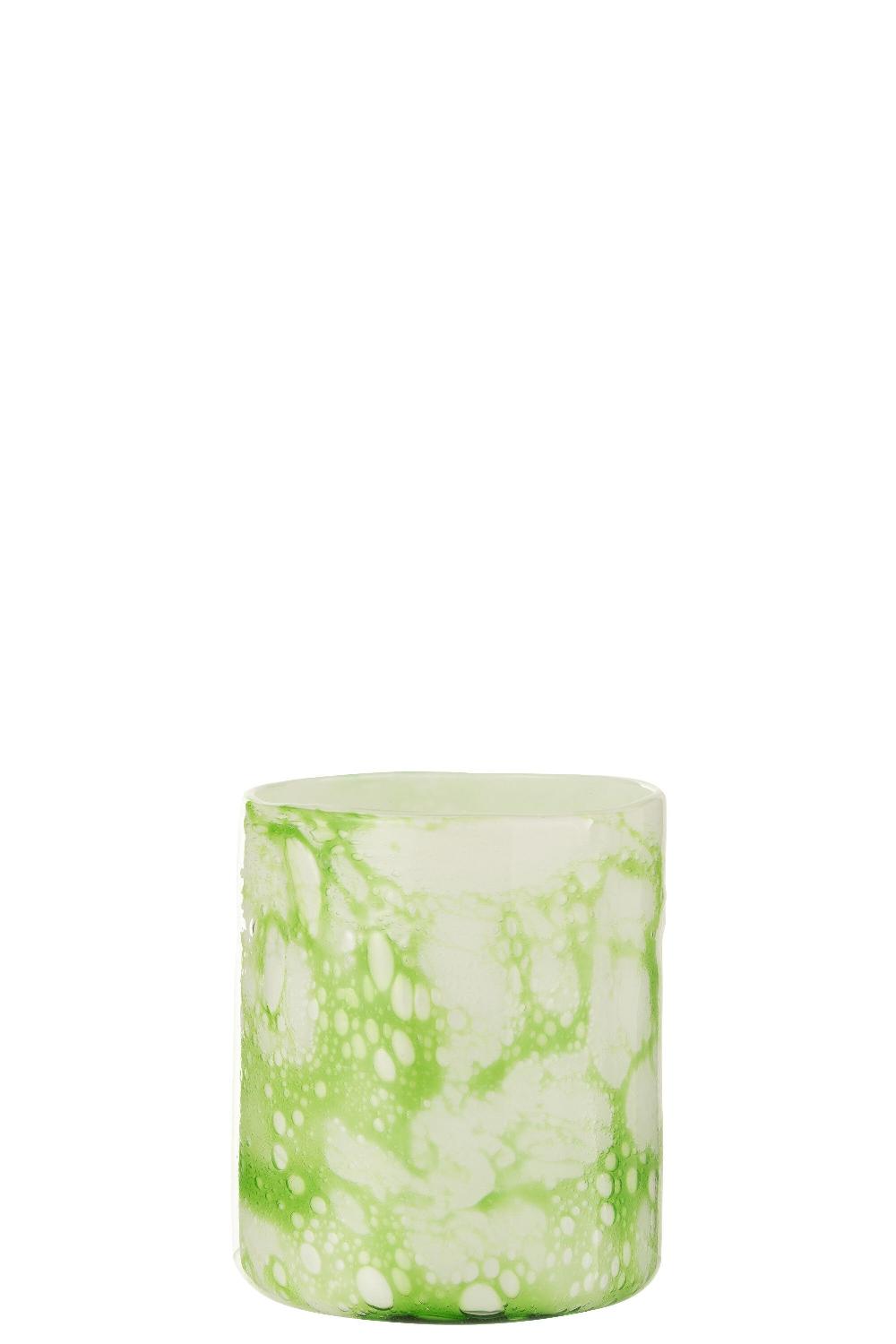 emob Vaas marmer glas groen/wit medium