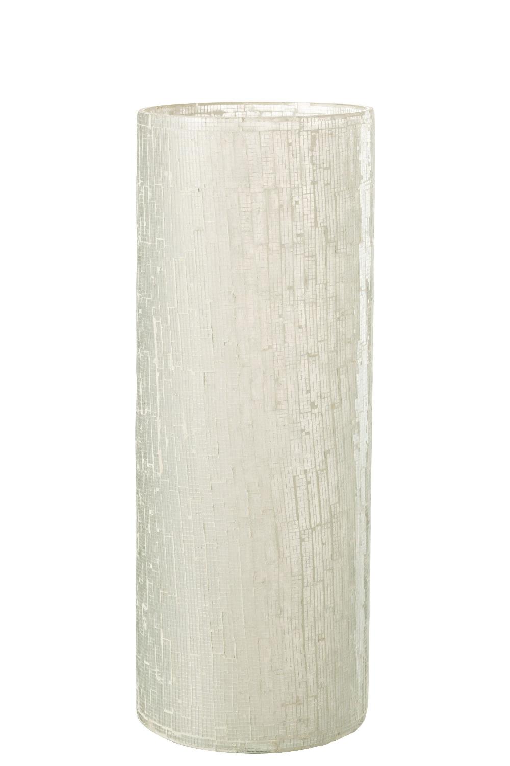 emob Vaas mozaiek glas licht grijs large