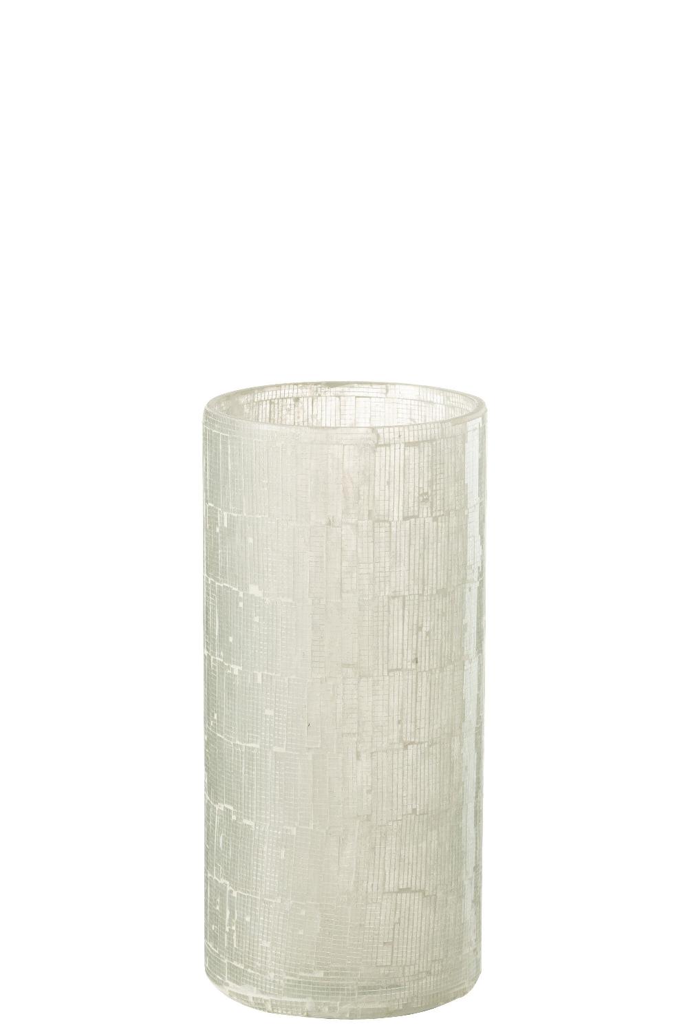 emob Vaas mozaiek glas licht grijs medium