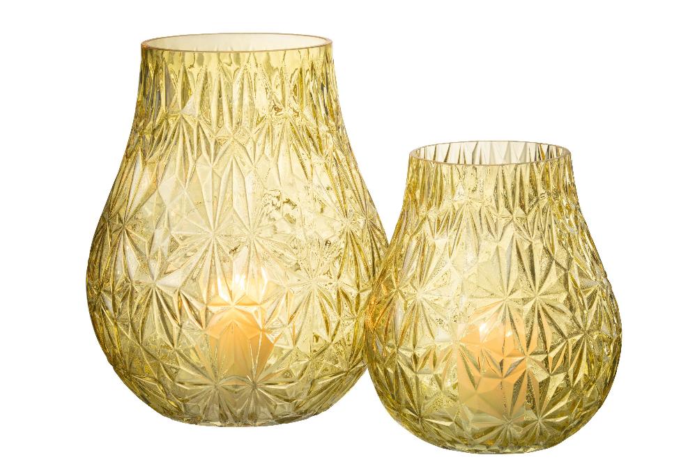 Emob Vaas Nox Geslepen Glas Geel Large