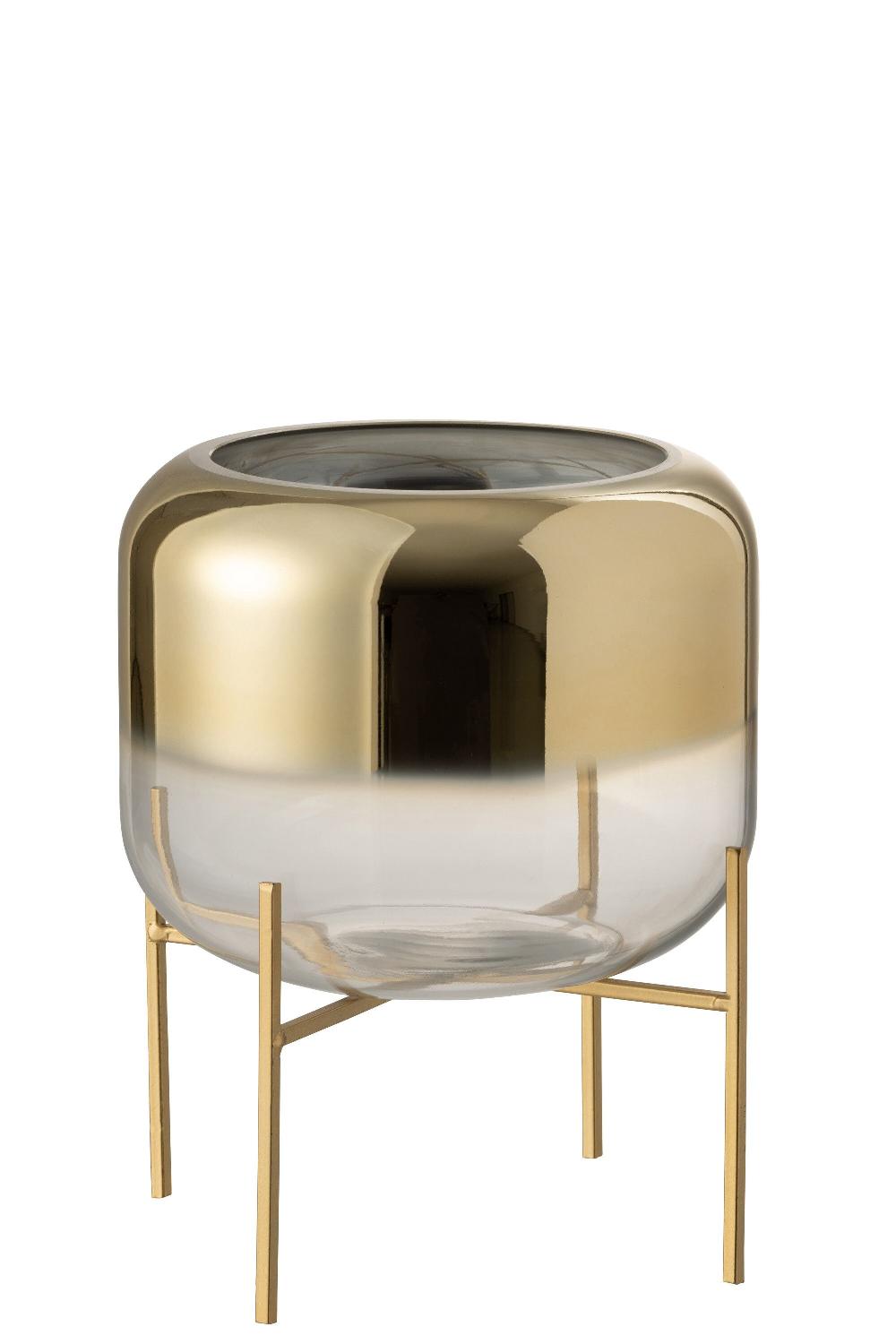 Emob Vaas Oceanne Glas Goud/transparant Small