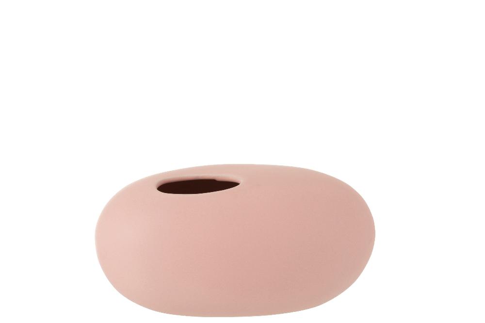 Emob Vaas Ovaal Keramiek Mat Pastel Roze Large