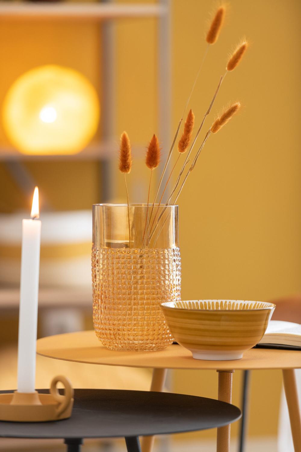Emob Vaas Patroon Glas Oranje Medium