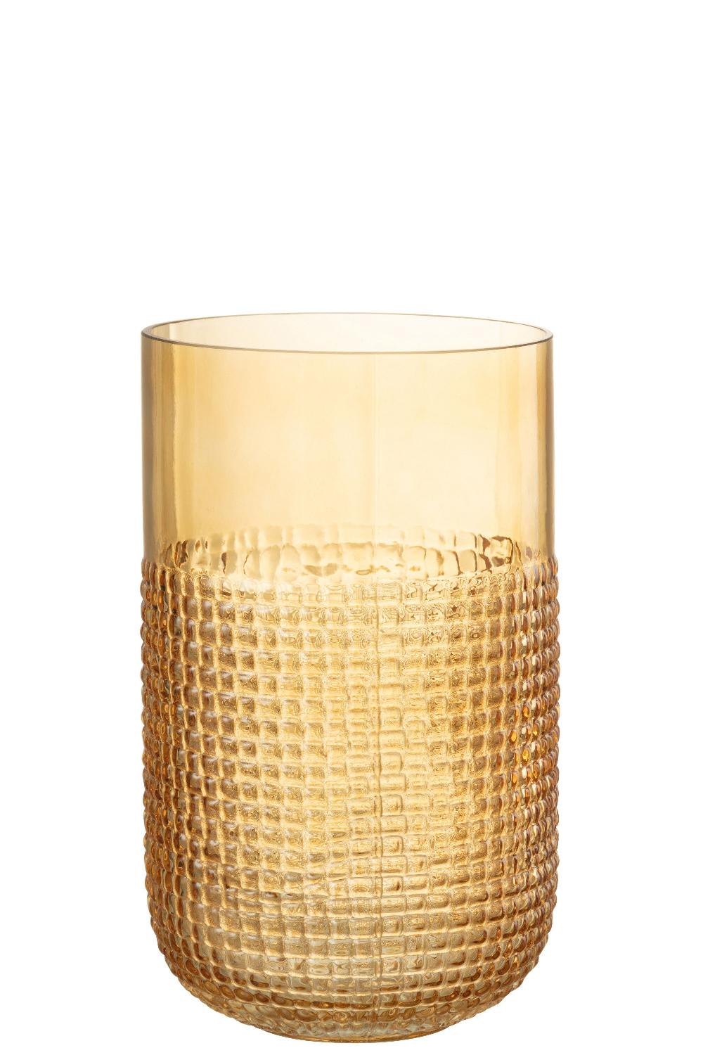 emob Vaas patroon glas oranje medium