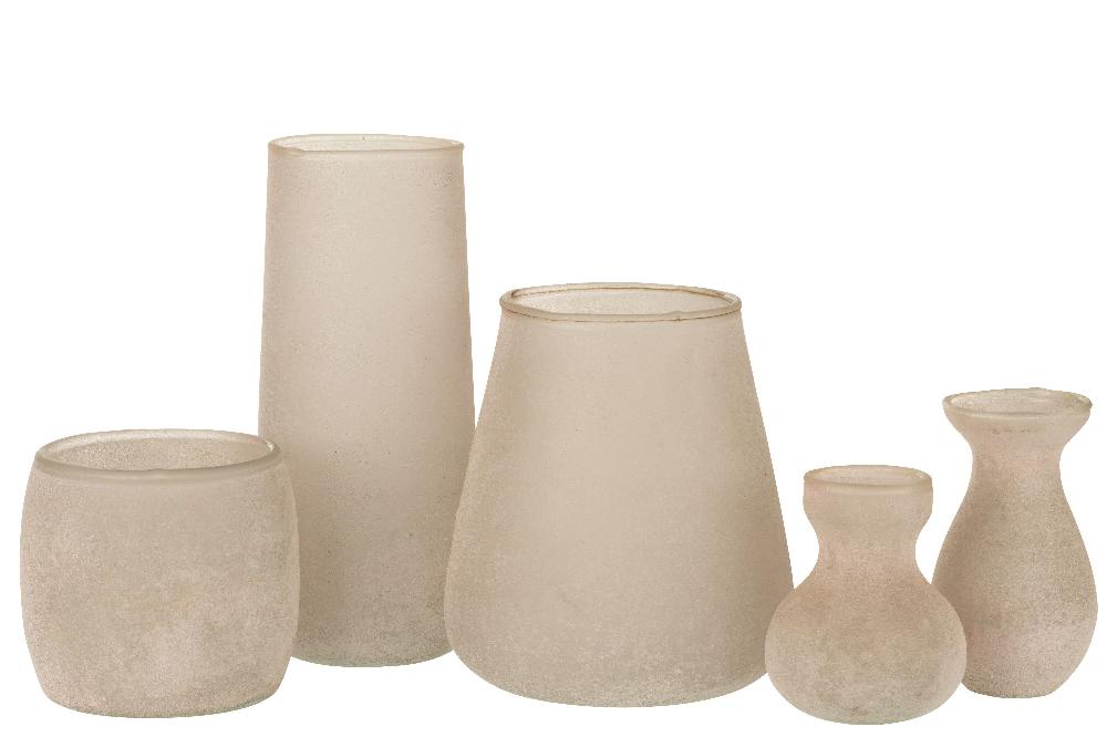 Emob Vaas Poeder Glas Roze Large