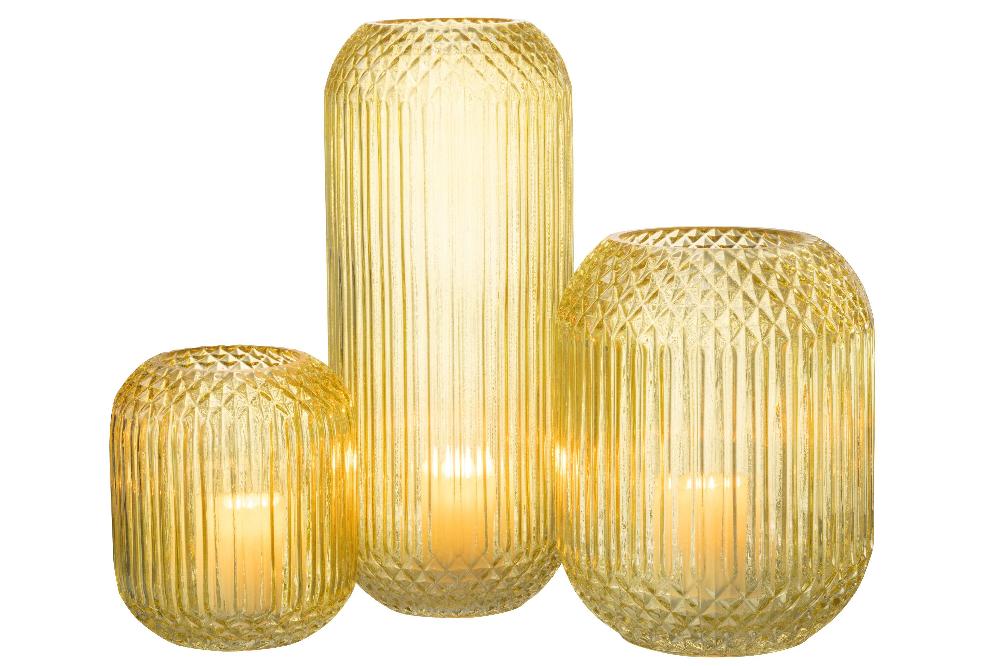 Emob Vaas Recht Geslepen Glas Geel Large
