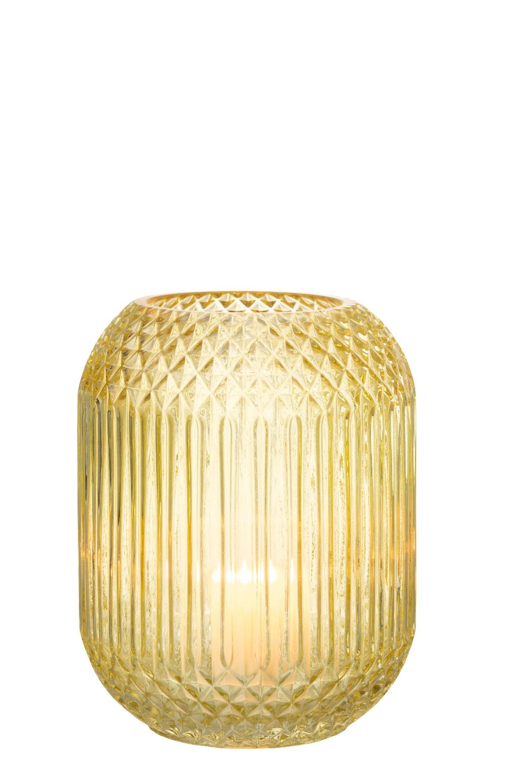 Emob Vaas Recht Geslepen Glas Geel Medium