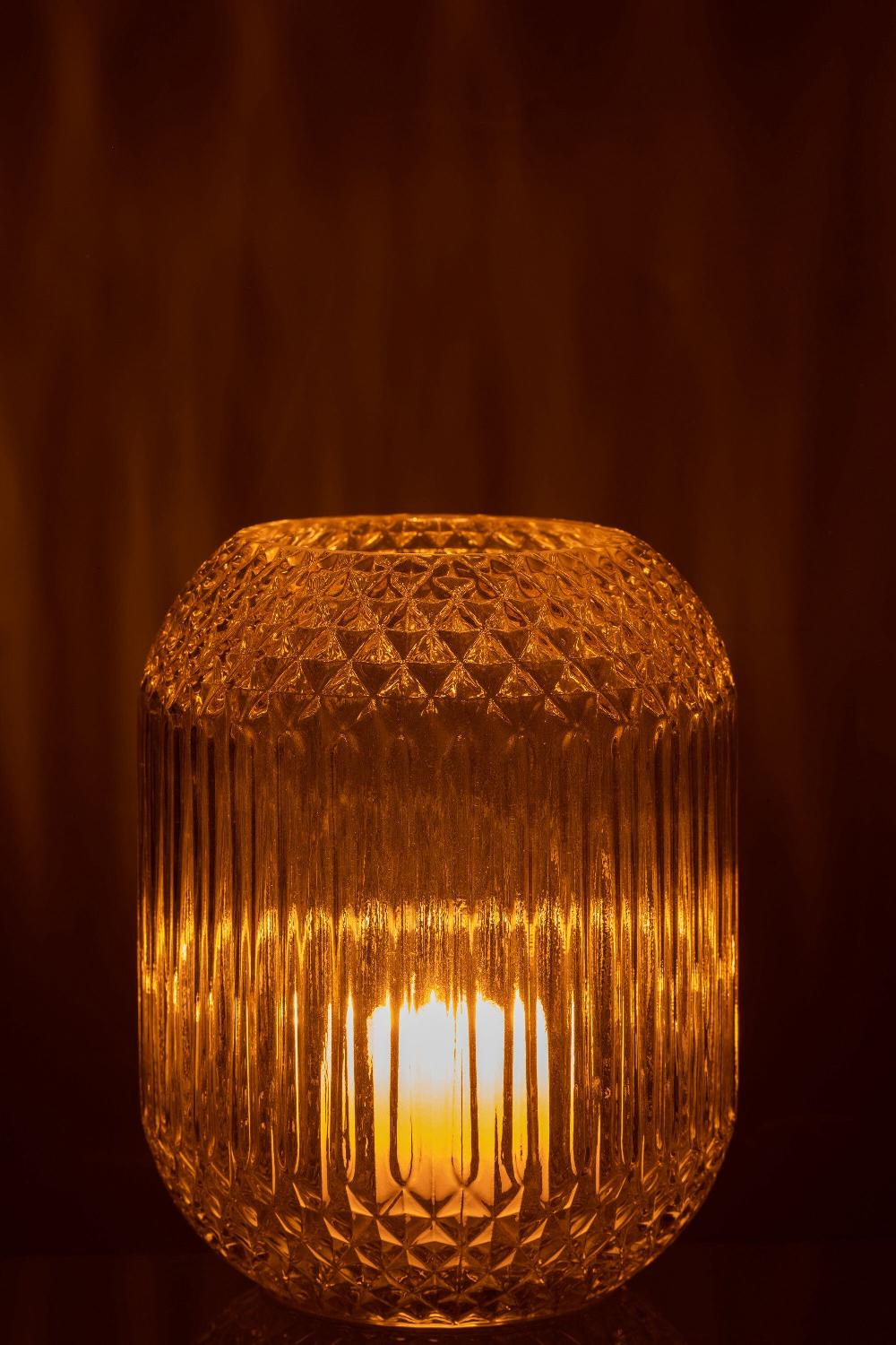 Emob Vaas Recht Geslepen Glas Geel Medium