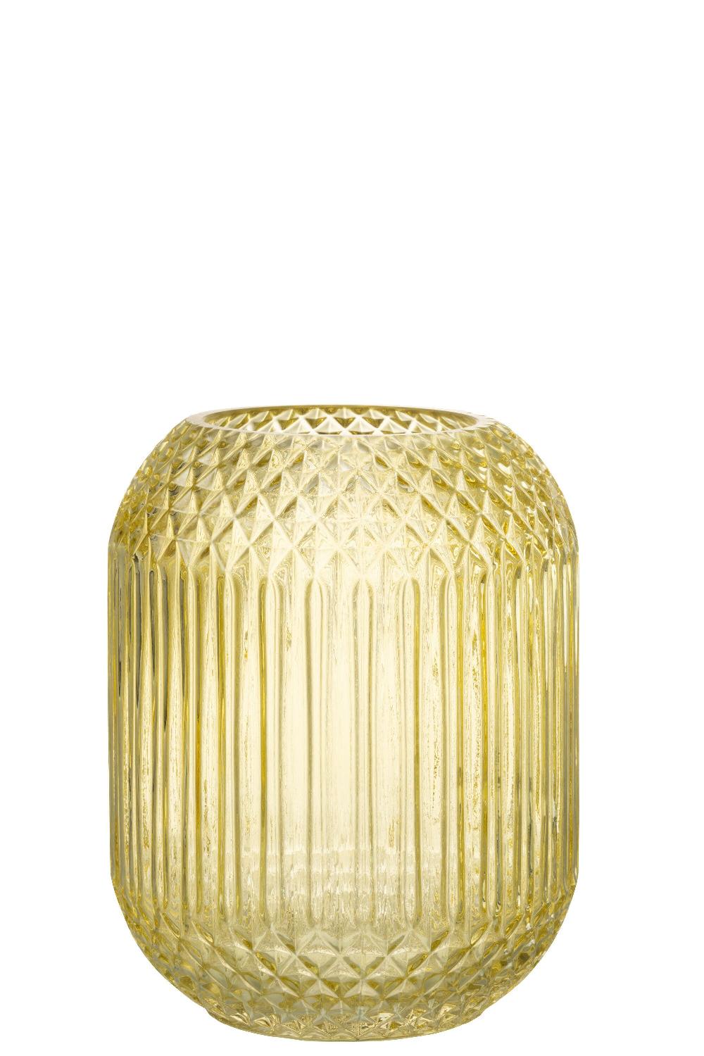 emob Vaas recht geslepen glas geel medium