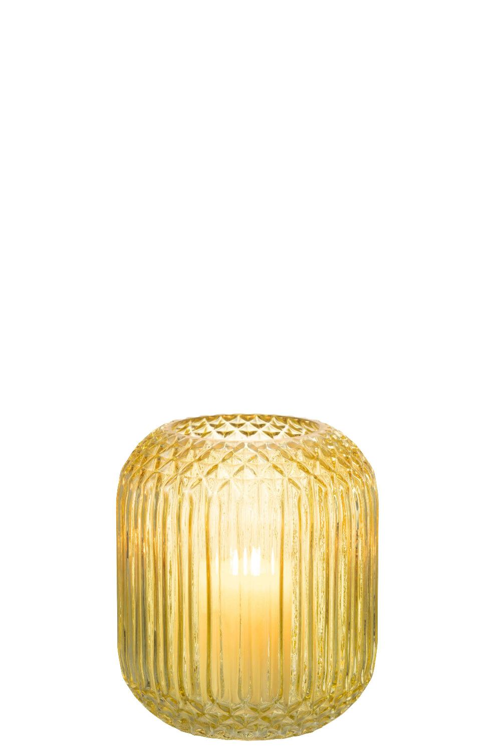Emob Vaas Recht Geslepen Glas Geel Small
