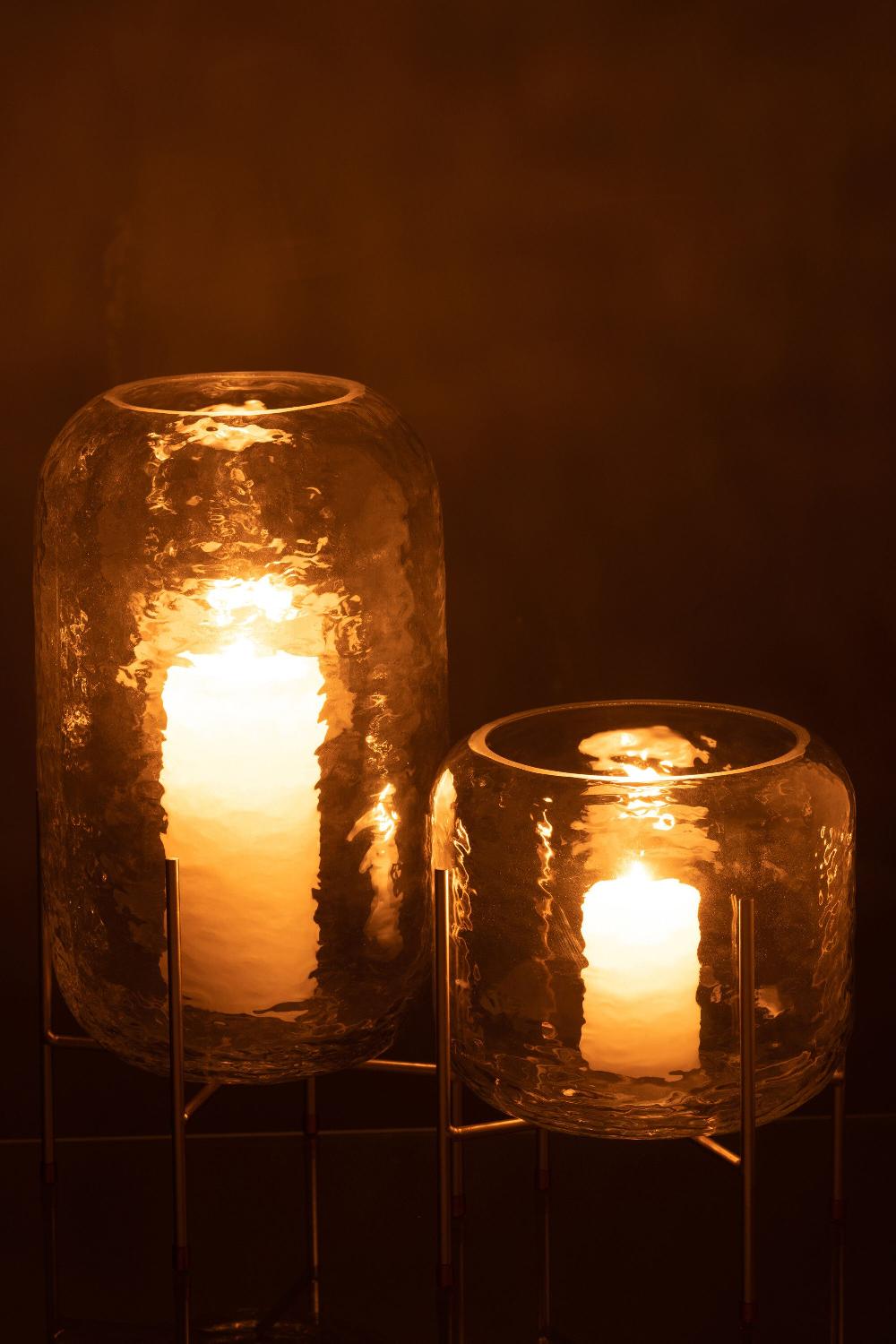 Emob Vaas Rond Op Voet Glas Transparant Large