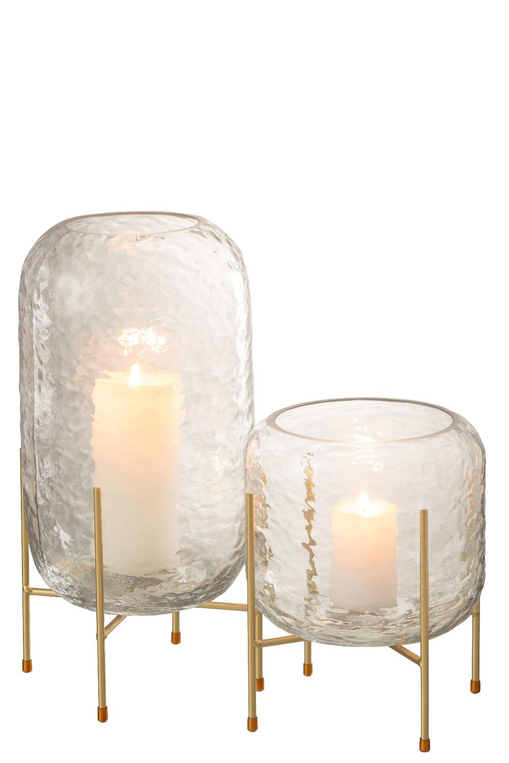 Emob Vaas Rond Op Voet Glas Transparant Large