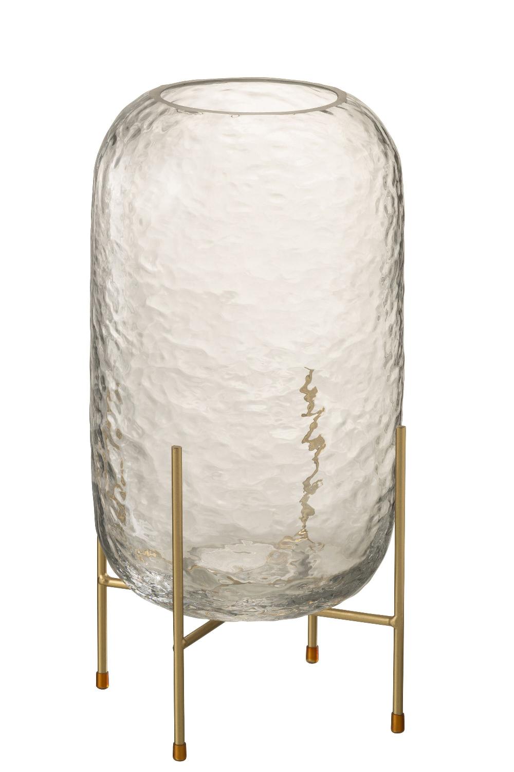 emob Vaas rond op voet glas transparant large