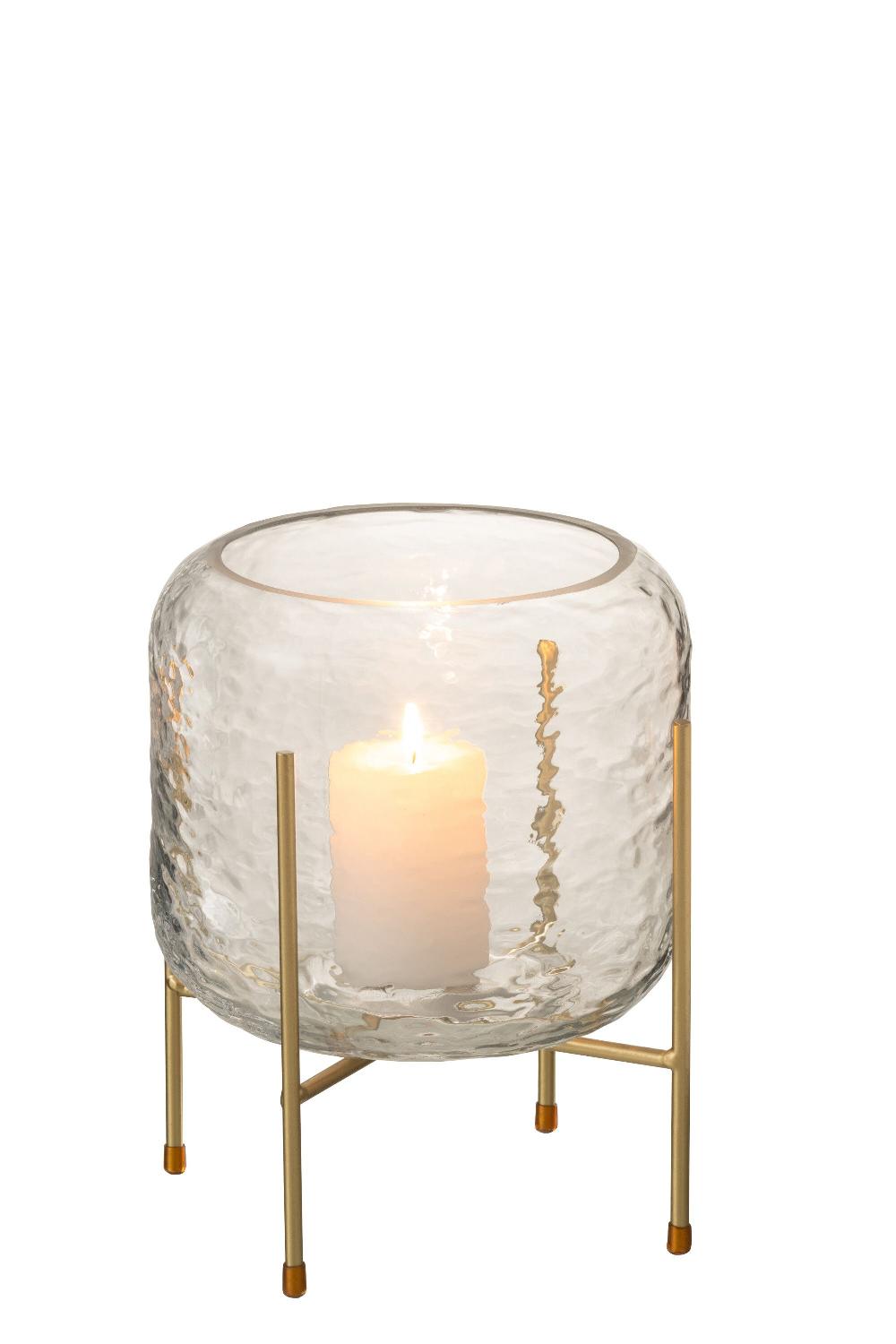 Emob Vaas Rond Op Voet Glas Transparant Small