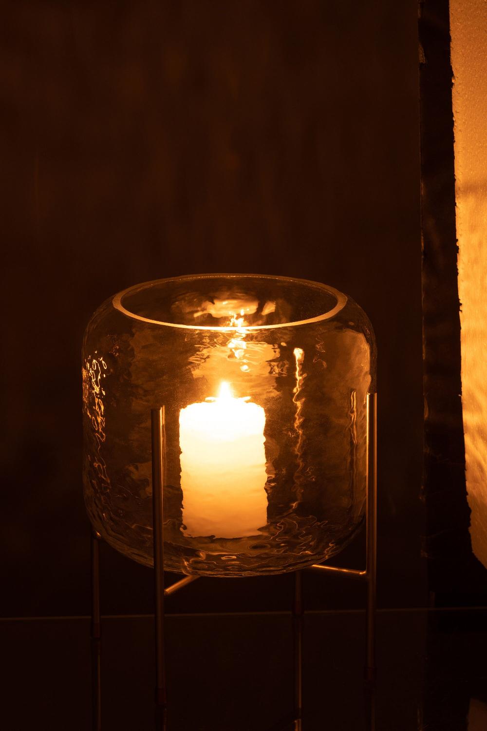 Emob Vaas Rond Op Voet Glas Transparant Small