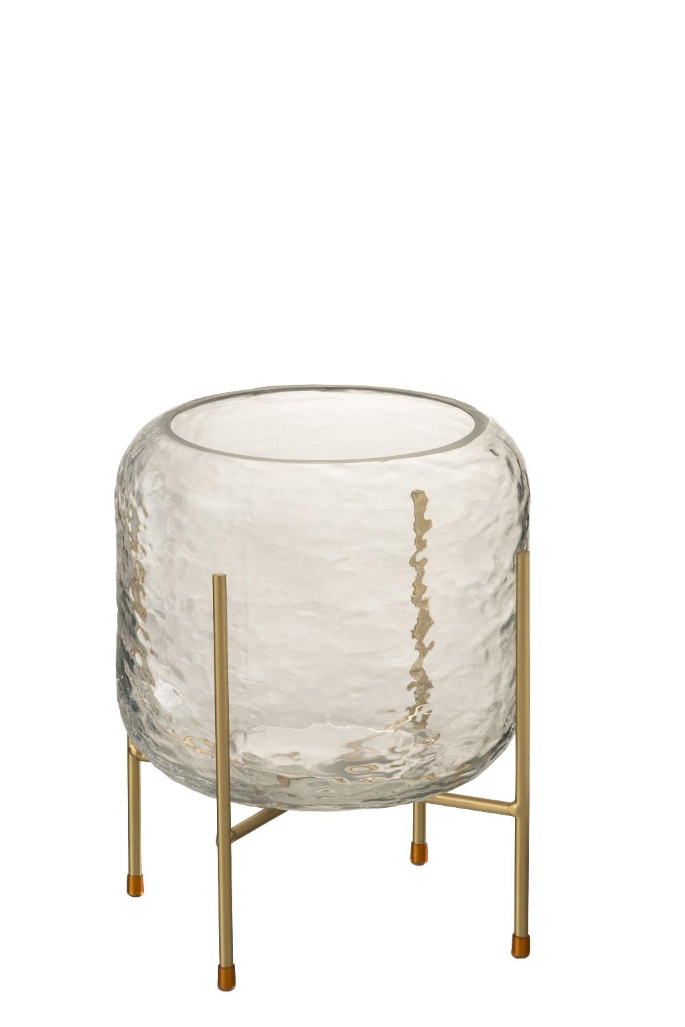 emob Vaas rond op voet glas transparant small