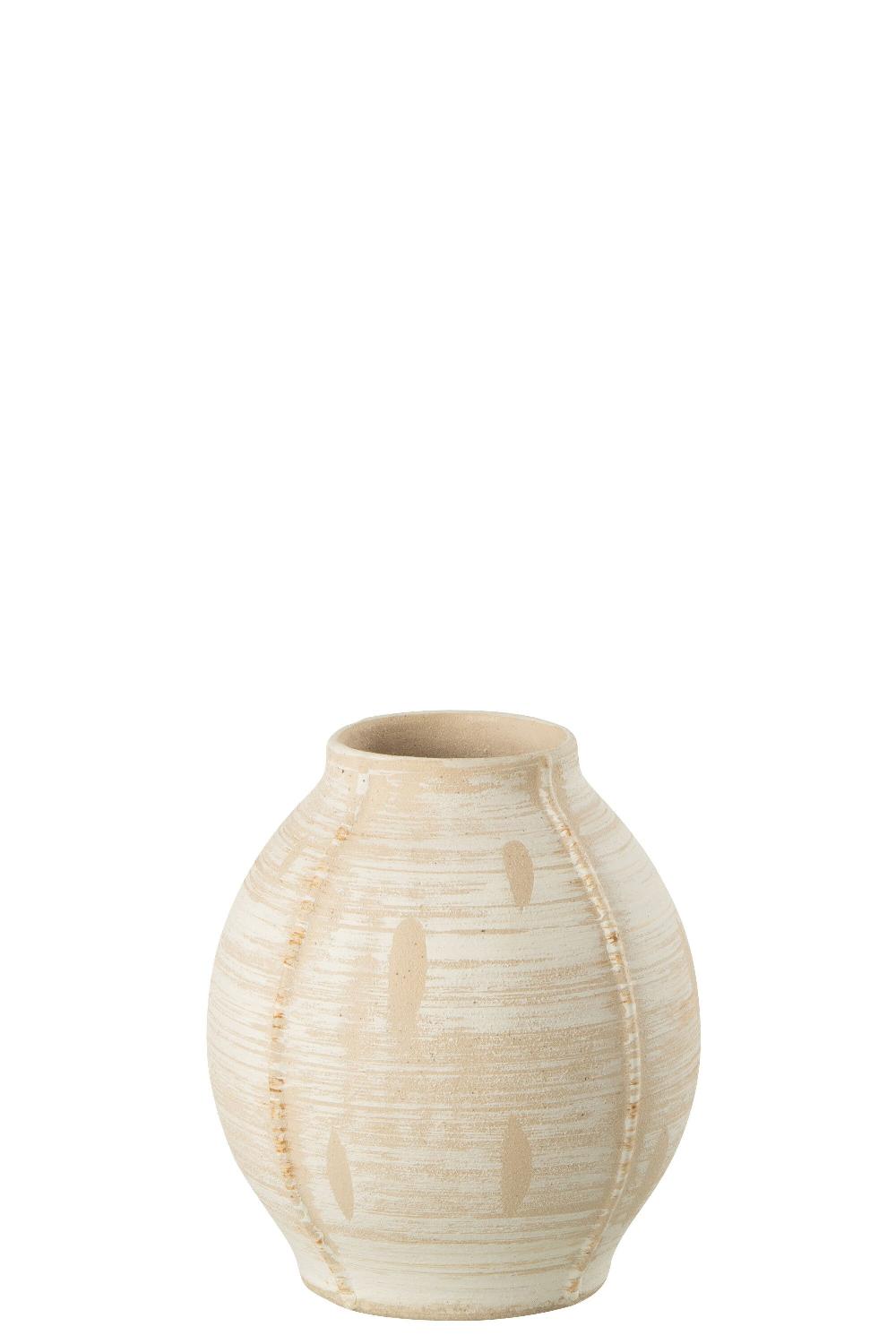 Emob Vaas Rond Steengoed Beige Small