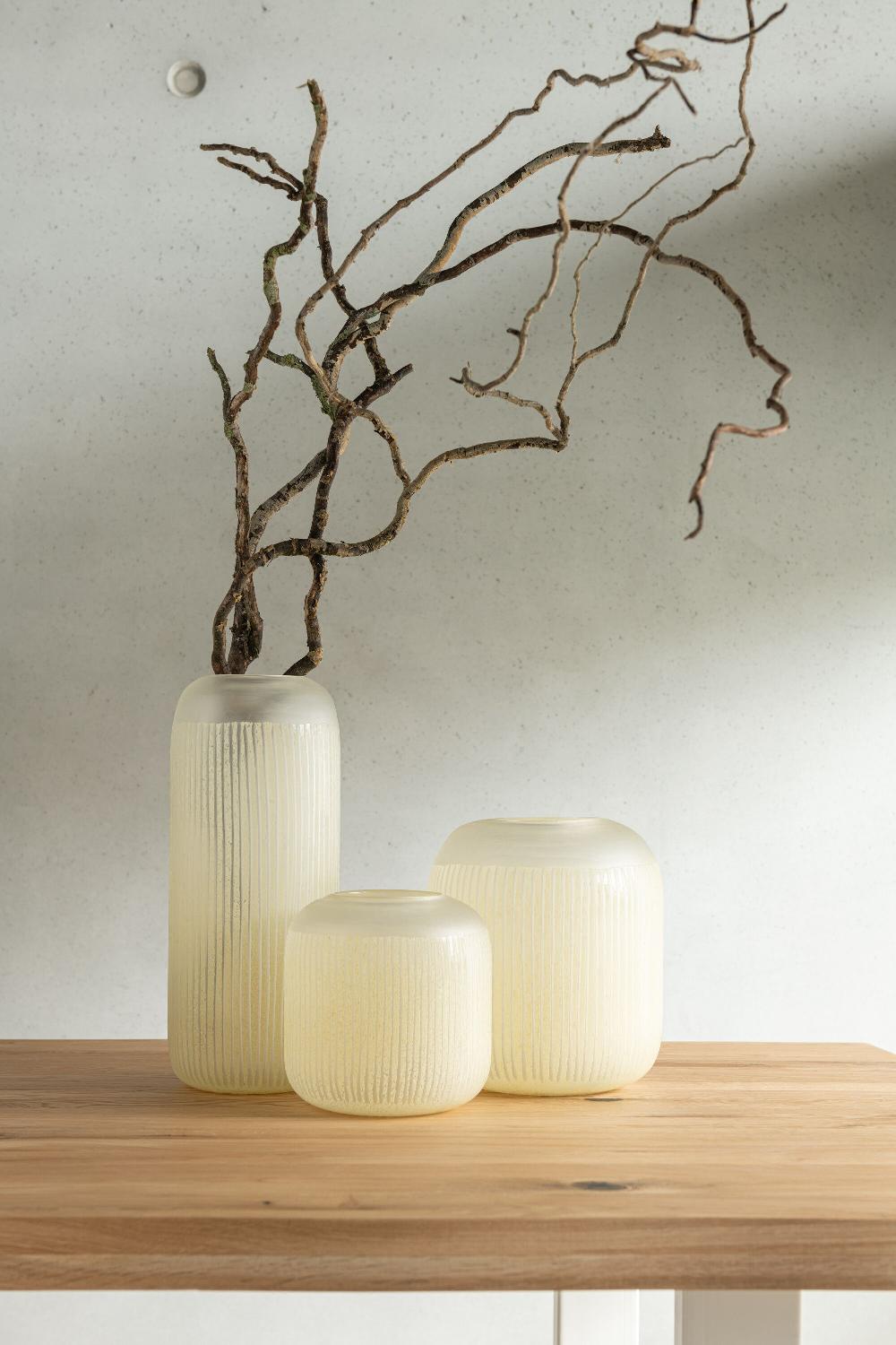 Emob Vaas Strepen Glas Licht Geel Small