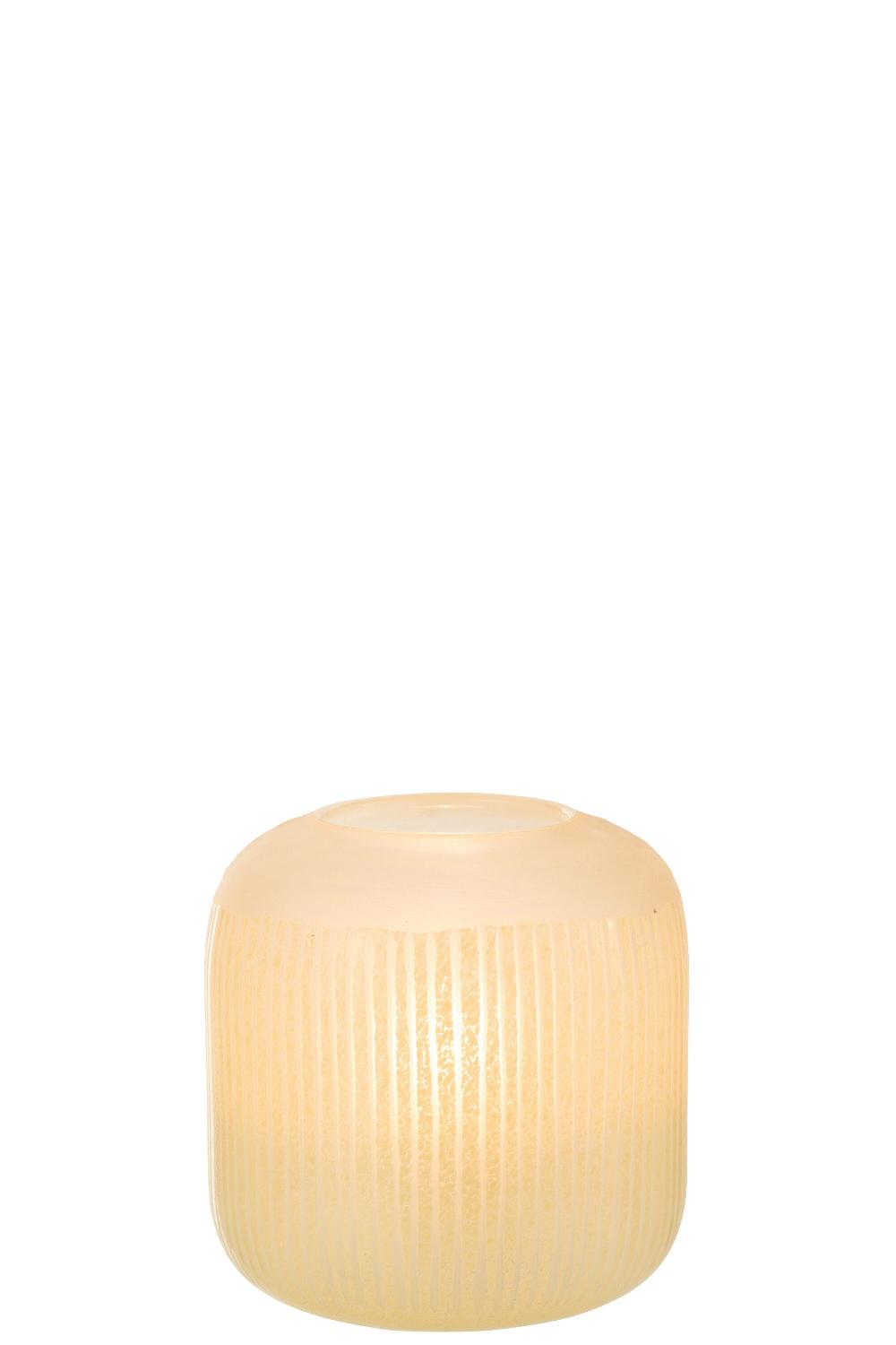 Emob Vaas Strepen Glas Licht Geel Small