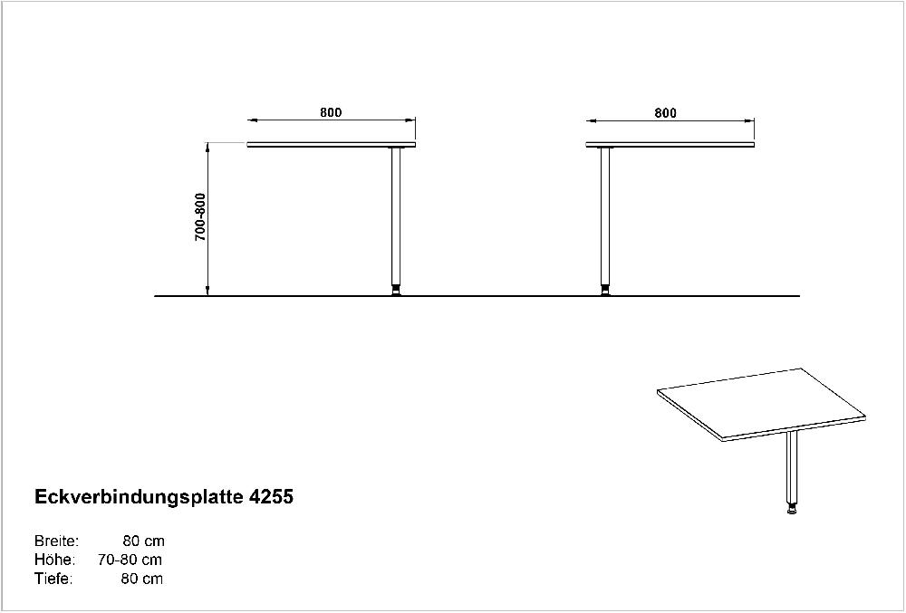 Emob Verbindingsstuk Bureau Presley - Eik/zwart