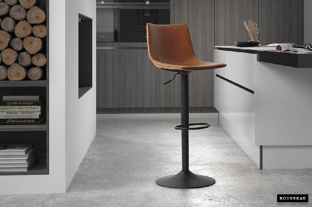 Emob Verstelbare Barstoel Fontana - Cognac