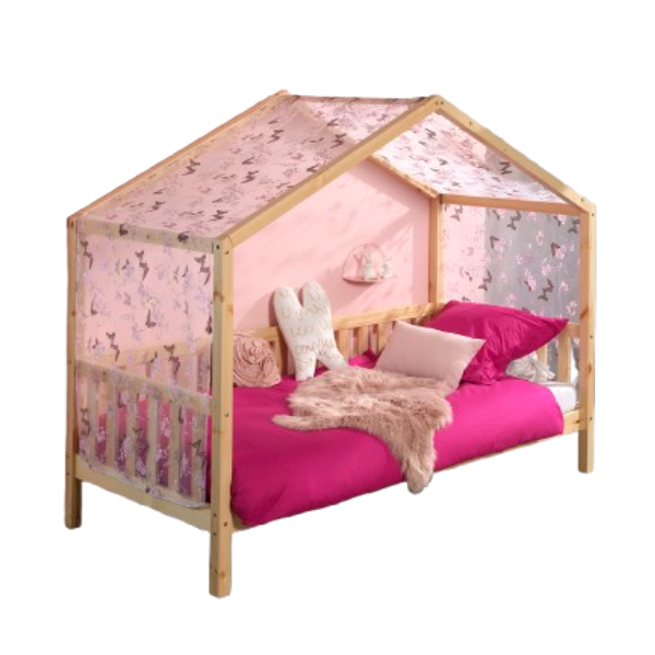 emob Voile met vlindermotief Dallas - roze