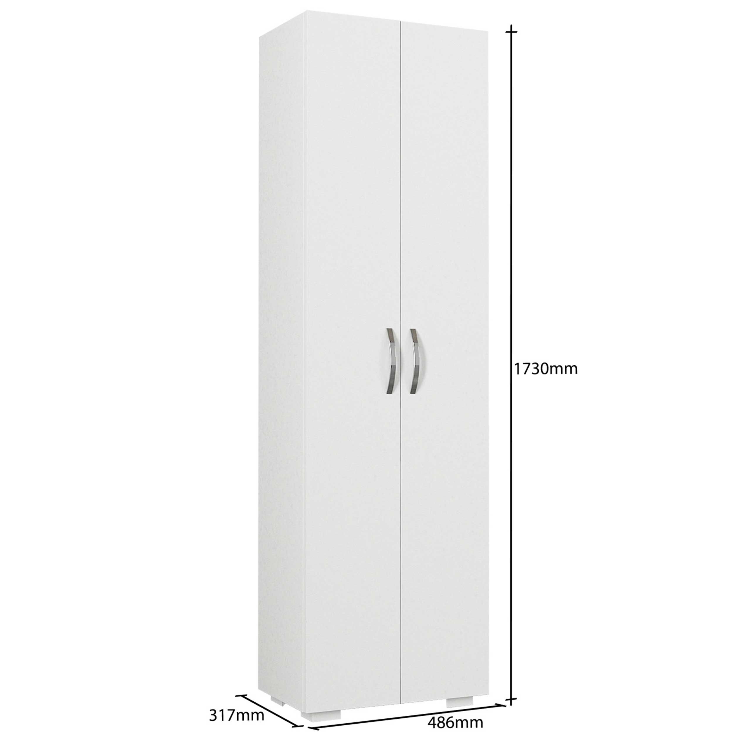 Emob Voorraadkast Aibileen - 49x32x173cm - Wit