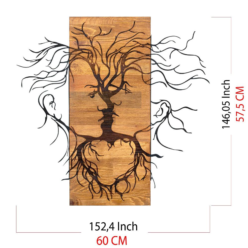 Emob Wanddecoratie Wallity Boom - Metaal/notenhout