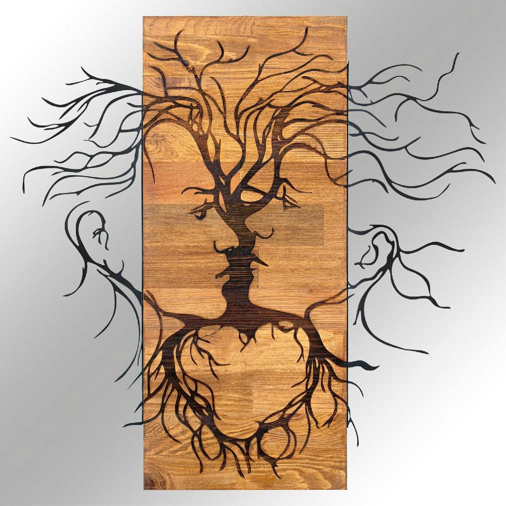 Emob Wanddecoratie Wallity Boom - Metaal/notenhout