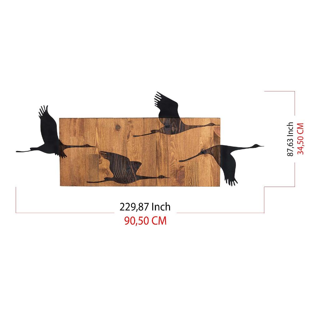 Emob Wanddecoratie Wallity Ganzen - Metaal/notenhout