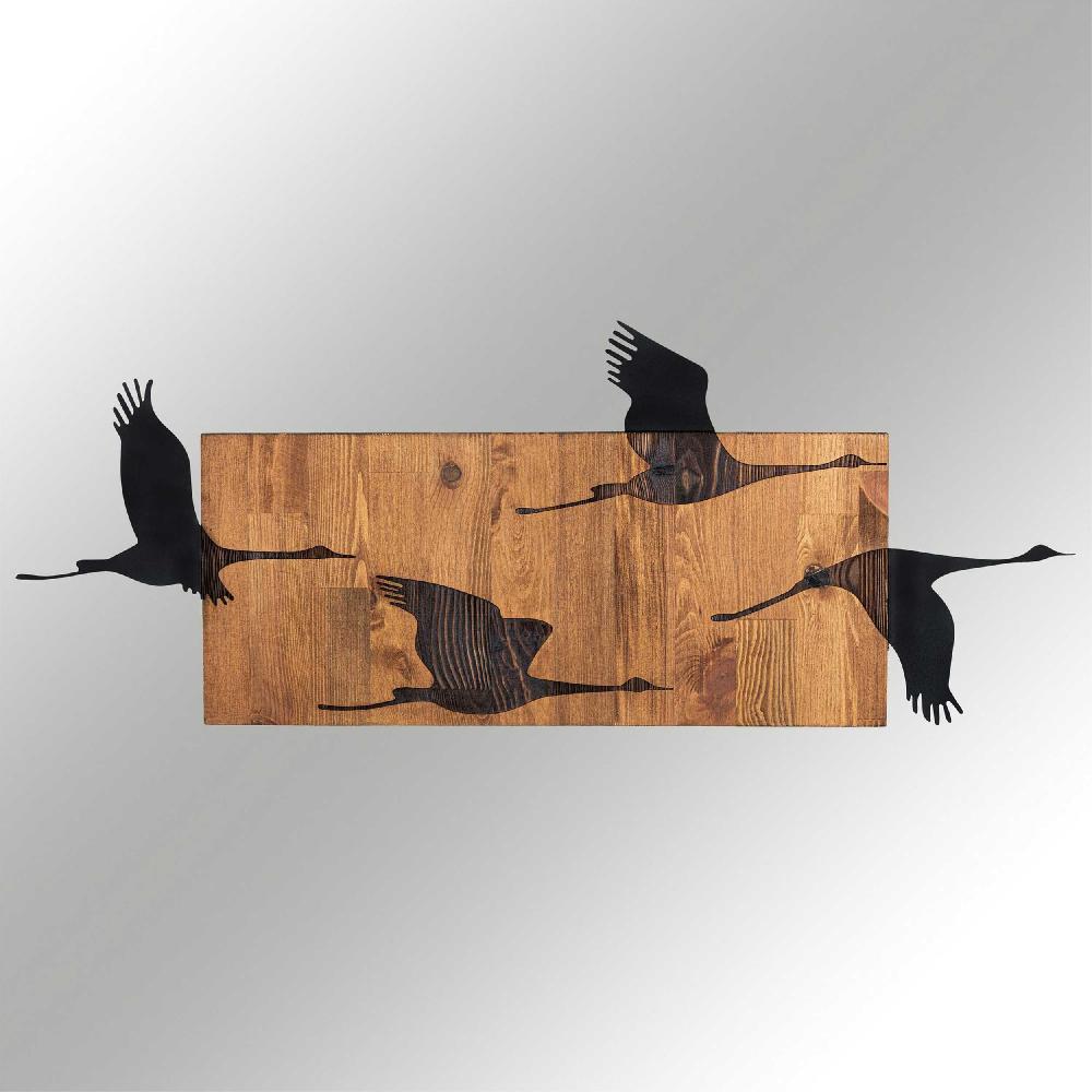 Emob Wanddecoratie Wallity Ganzen - Metaal/notenhout