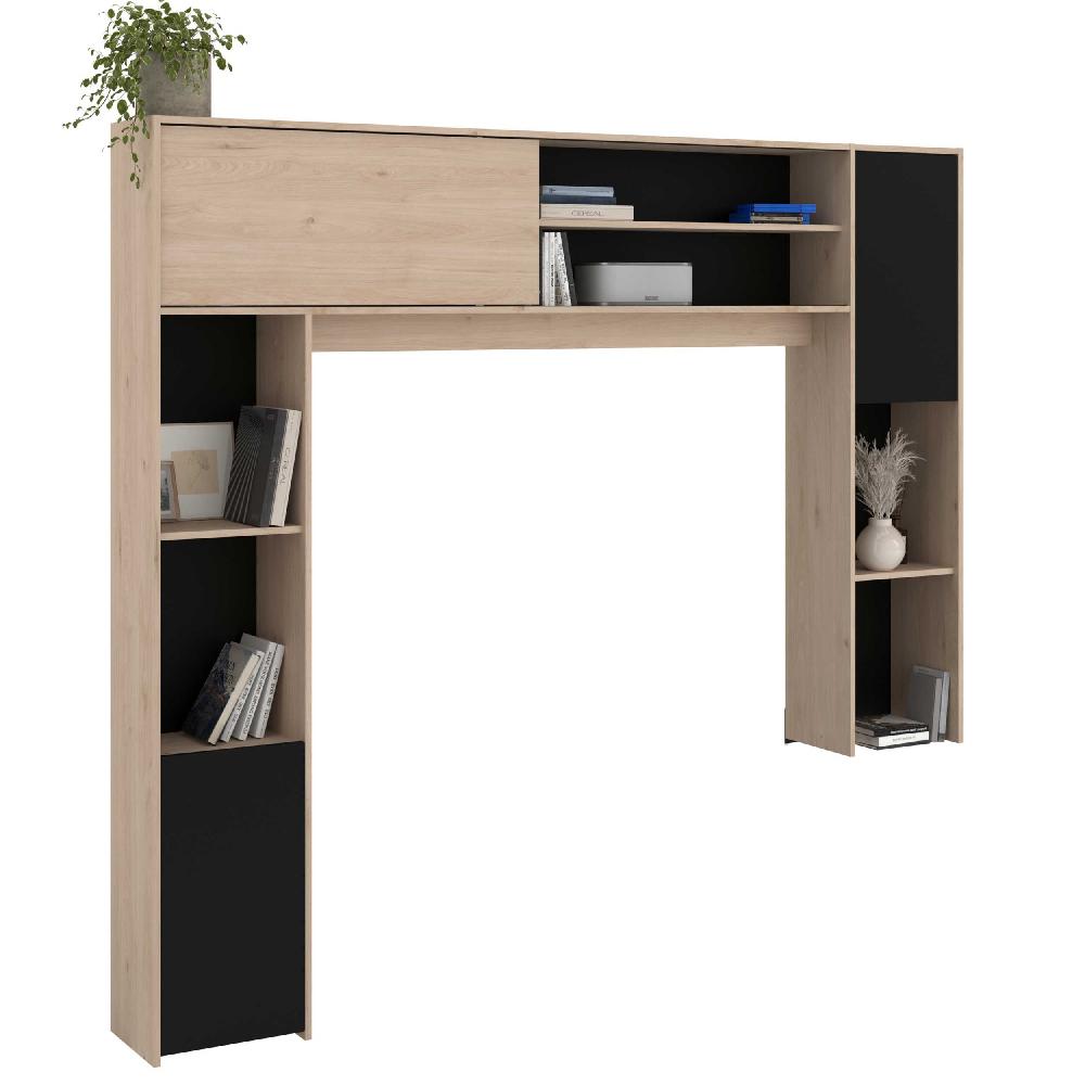 emob Wandkast Owen - 216x28x198cm - eikdecor/zwart