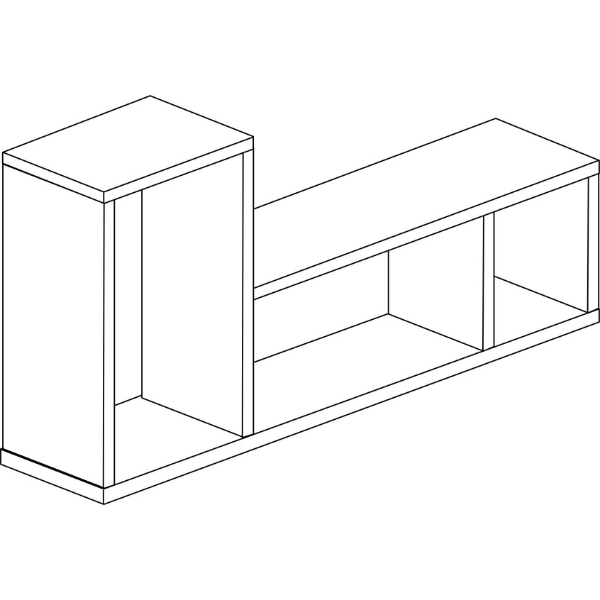 Emob Wandrek Bo0 98x24 Cm Met 3 Vakken - Antraciet