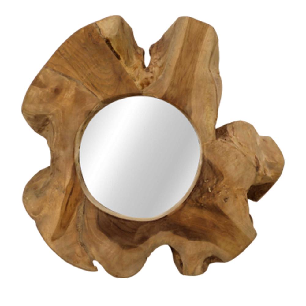 emob Wandspiegel Kecik - Ø30cm - teak wortelhout