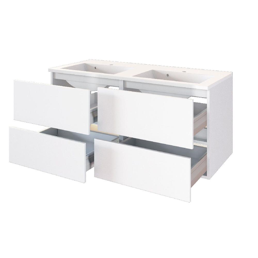 Emob Wastafelmeubel Brama 120cm 4 Lades - Wit