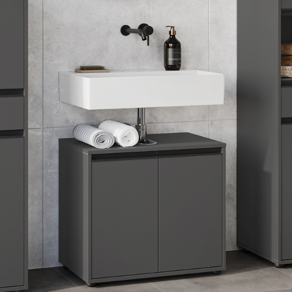 emob Wastafelonderkast Lamon - 2 deuren - antraciet
