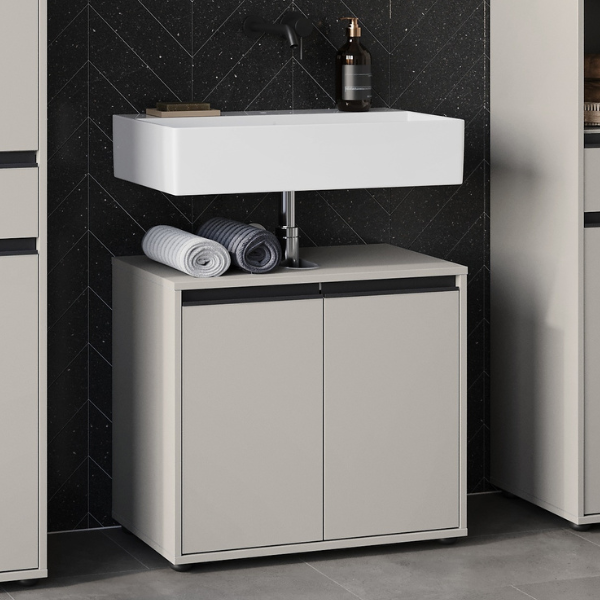 emob Wastafelonderkast Lamon - 2 deuren - grijs