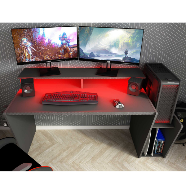 Emob Gaming Bureau Yannick 150x70x85cm Spaanplaat - Antraciet