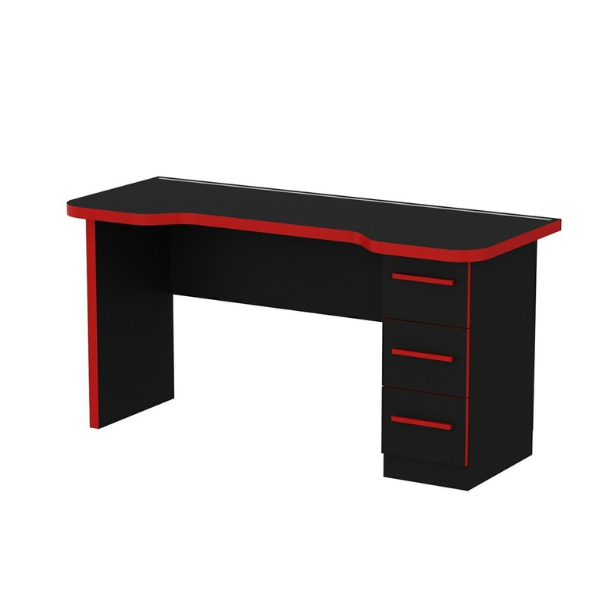 Emob Gamingbureau Met Opslagruimte Gunnar - 60x150x76 Cm - MDF/zwart