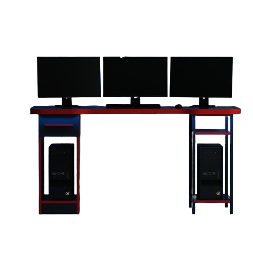 Emob Gamingbureau Met Opslagruimte Voor 2 Computers Gunnar - 60x150x76 Cm - MDF/zwart