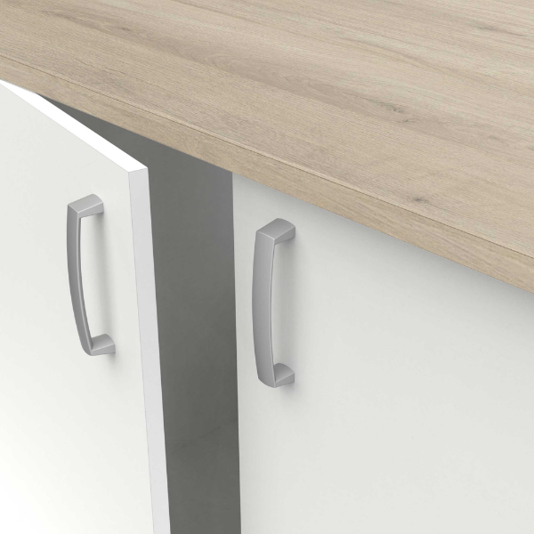 Emob Gootsteenonderkast Sofie 100 Cm 2 Draaideuren-Kronberg Eik/mat Wit