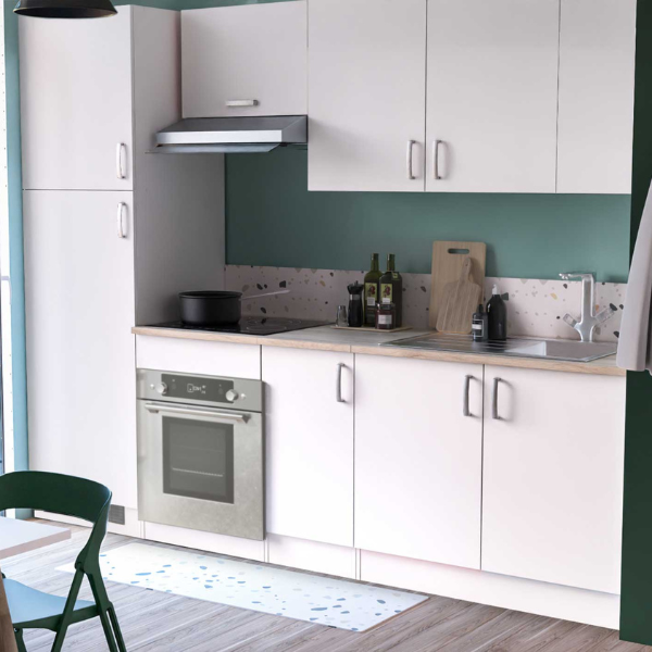 Emob Gootsteenonderkast Sofie 100 Cm 2 Draaideuren-Kronberg Eik/mat Wit