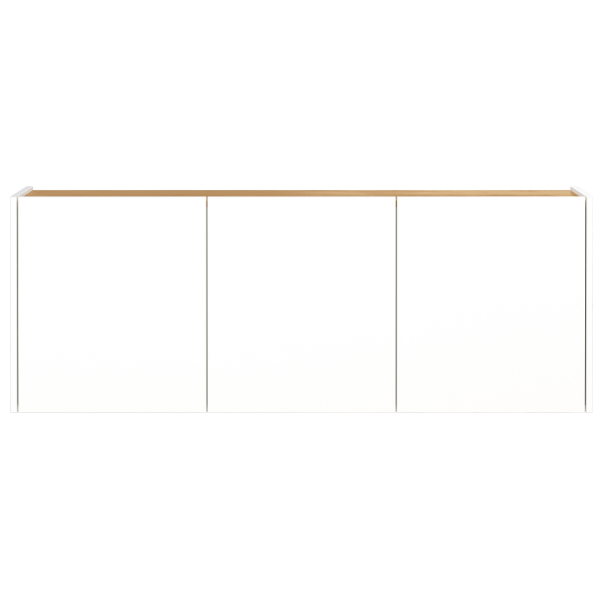 Emob Halkast Lydia - 138x25x52cm - 3 Deuren - Wit/eikdecor