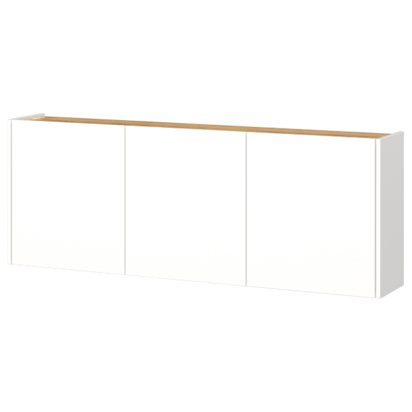 Emob Halkast Lydia - 138x25x52cm - 3 Deuren - Wit/eikdecor