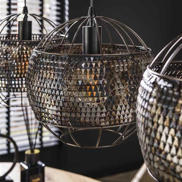 Emob Hanglamp Amory Voor 3 Lichtbronnen-zwart/bruin